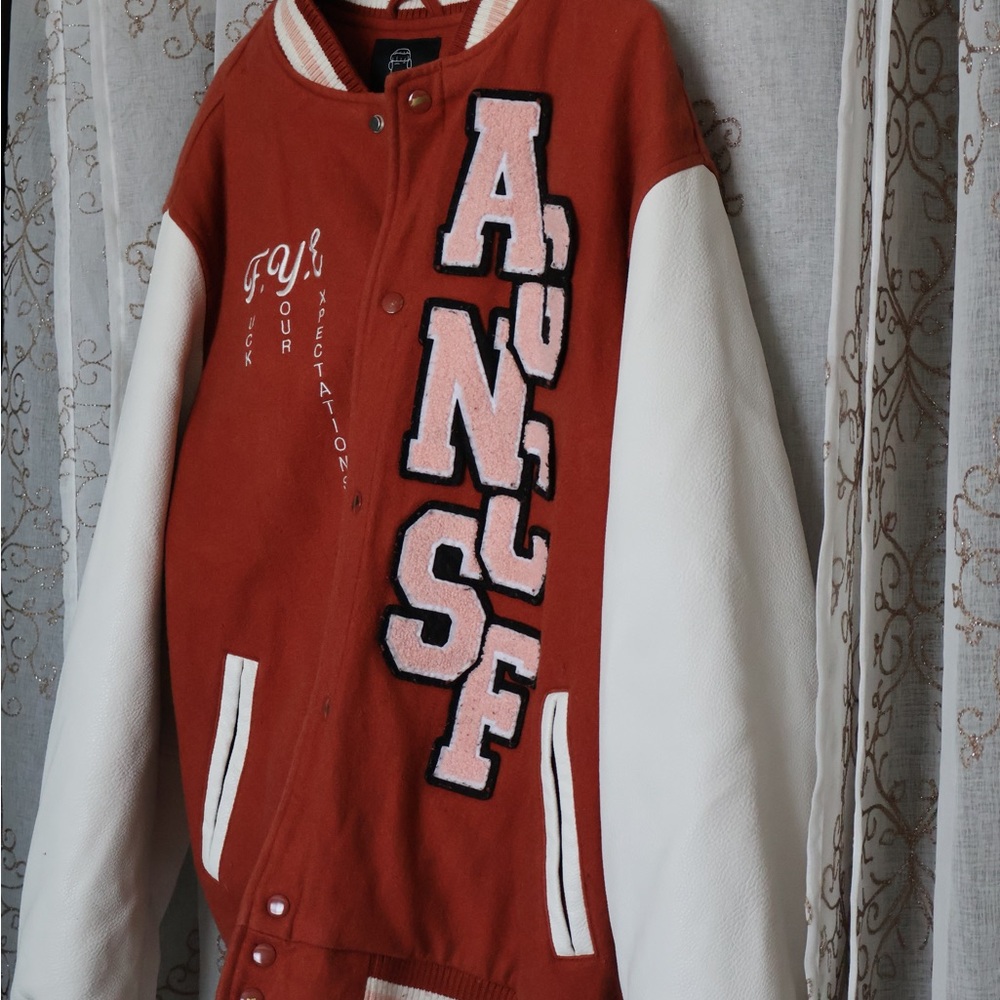 AG Club Red and White Varsity Jacket
